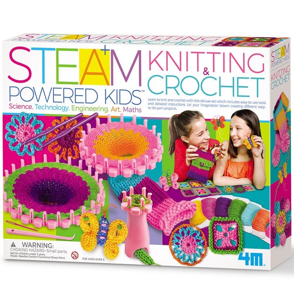 4M Steam Powered Kids Knitting And Crochet