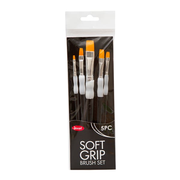 Jasart Soft Grip Flat Short Handle Brush Set