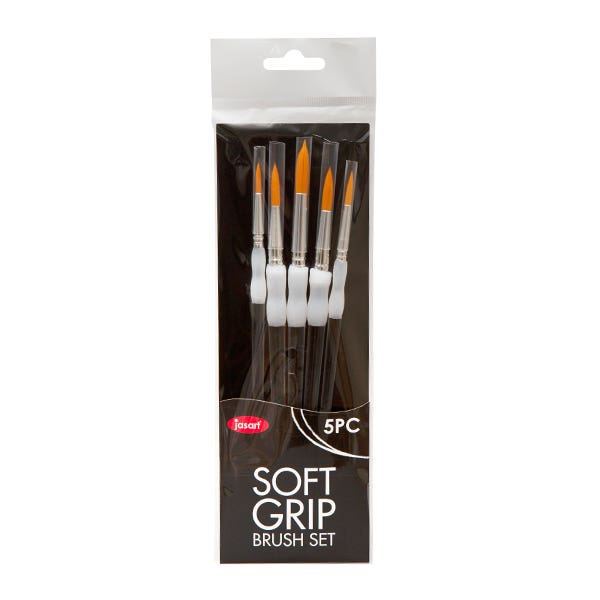 Jasart Soft Grip Round Short Handle Brush Set