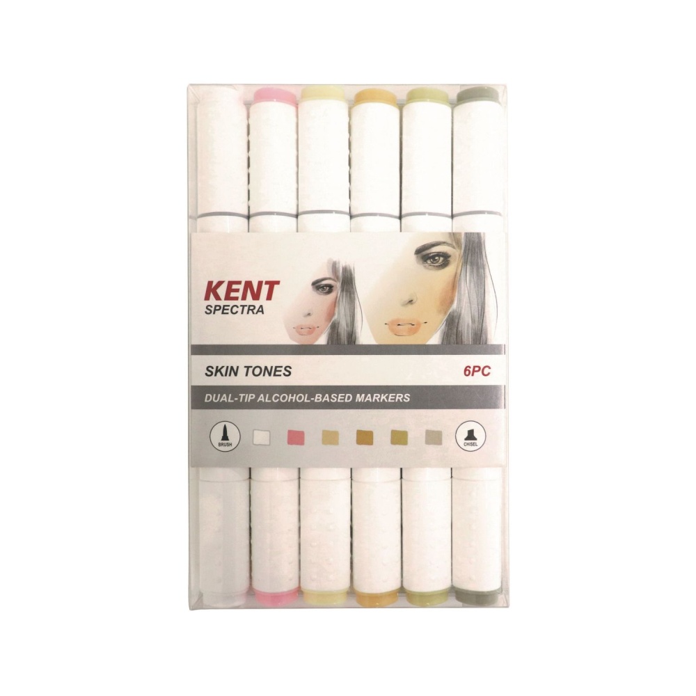 Kent Spectra Dual Tip Marker Skin Tones Set 6
