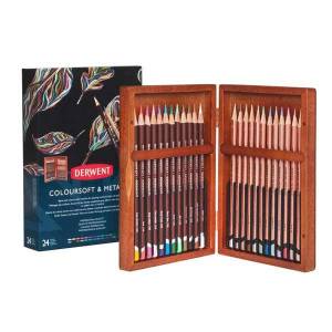 Derwent Lightfast Colored Pencils with Wooden Box, 48-Piece Set (2305692)